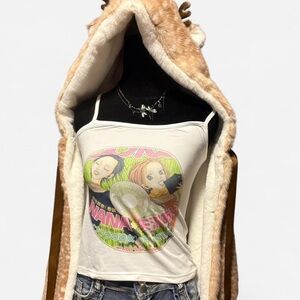 White Nana Cd Graphic Women Top